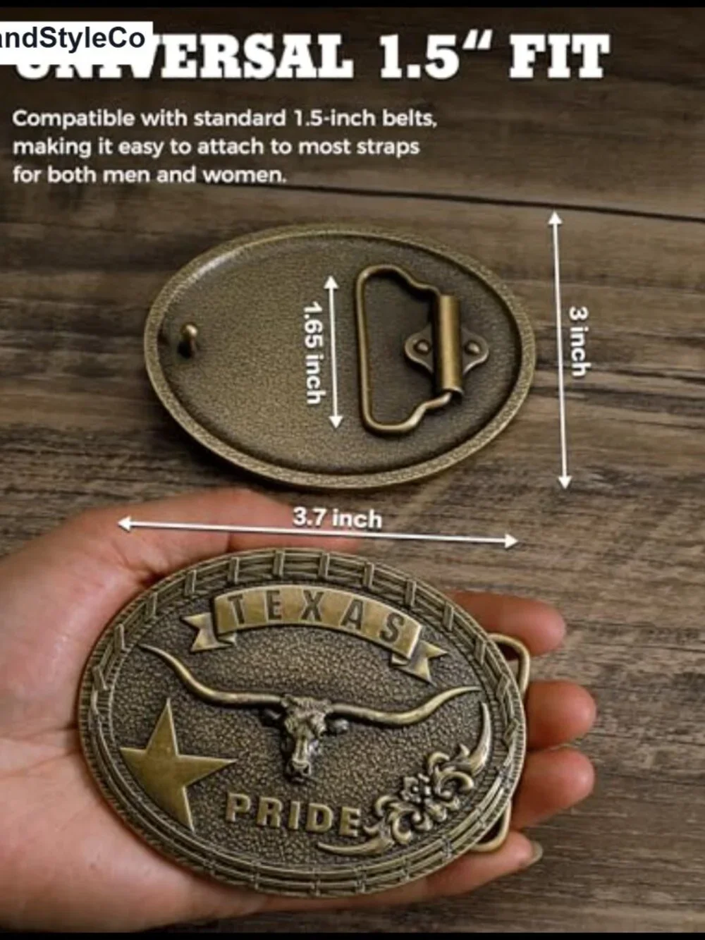 Texas Longhorn Bull Belt Buckle Alloy Metal Western